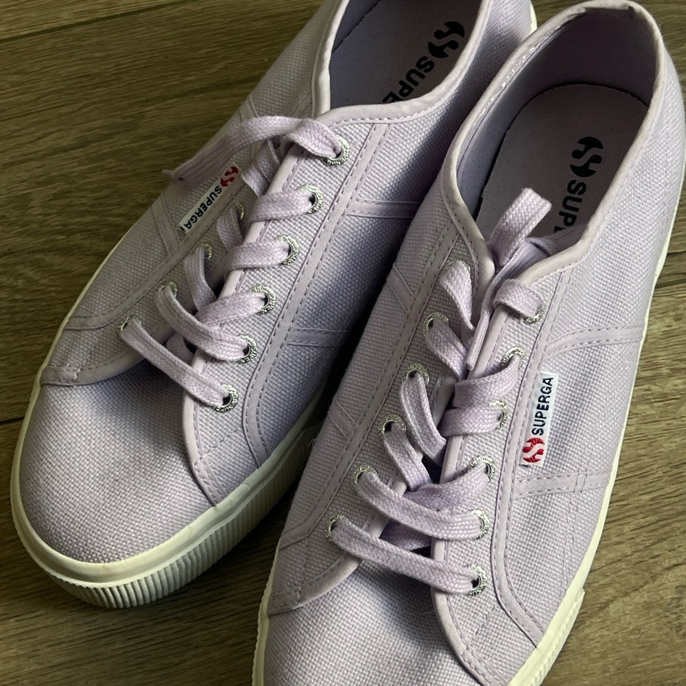 Superga Light Purple Platform Sneakers Size 10 - Picture 2 of 7